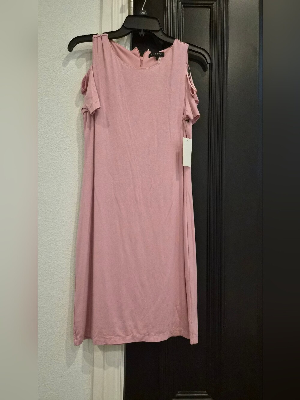 NWT - Cute 1. STATE Blush Pink Scoop Neck - Off The Shoulder  Dress -Size Small